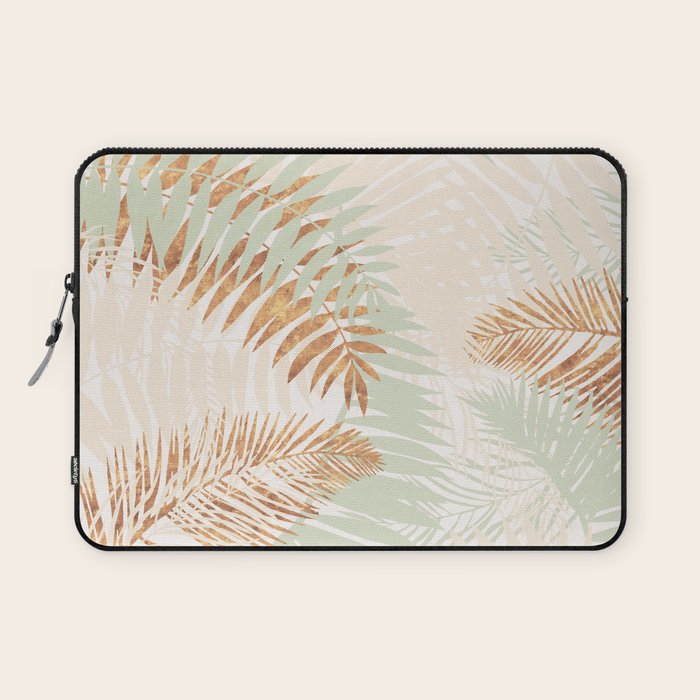 My blush and copper abstract Aloha Tropical Jungle Palm Garden Laptop Sleeve Gallery Image 1