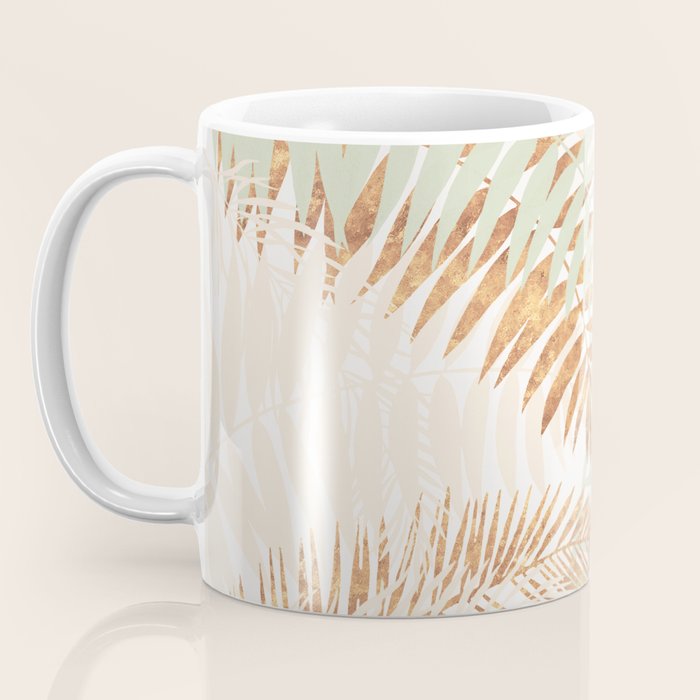 My blush and copper abstract Aloha Tropical Jungle Palm Garden Coffee Mug Gallery Image 3