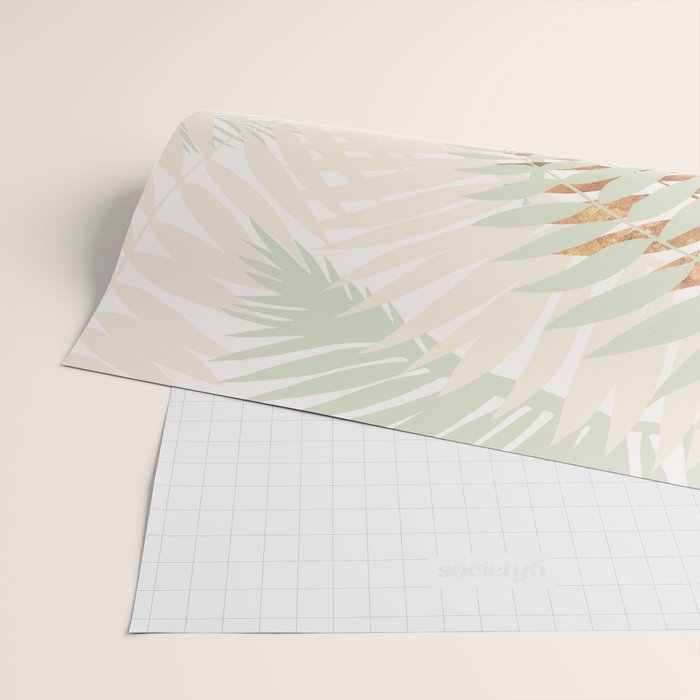 My blush and copper abstract Aloha Tropical Jungle Palm Garden Wrapping Paper Gallery Image 2