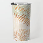 My blush and copper abstract Aloha Tropical Jungle Palm Garden Travel Mug Gallery Image 3