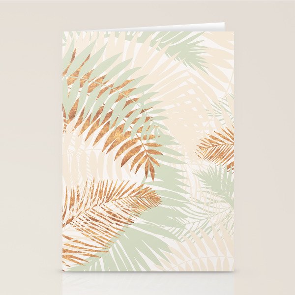My blush and copper abstract Aloha Tropical Jungle Palm Garden Stationery Card Gallery Image 1