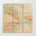 My blush and copper abstract Aloha Tropical Jungle Palm Garden Wood Wall Art Gallery Image 1
