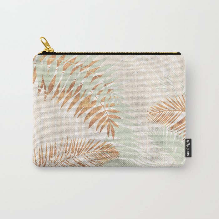 My blush and copper abstract Aloha Tropical Jungle Palm Garden Carry All Pouch Gallery Image 1