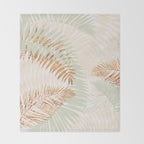 My blush and copper abstract Aloha Tropical Jungle Palm Garden Throw Blanket Gallery Image 2