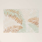 My blush and copper abstract Aloha Tropical Jungle Palm Garden Welcome Mat Gallery Image 1