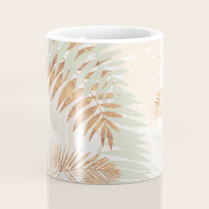 My blush and copper abstract Aloha Tropical Jungle Palm Garden Coffee Mug Gallery Image 4