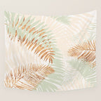 My blush and copper abstract Aloha Tropical Jungle Palm Garden Wall Tapestry Gallery Image 4