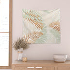 My blush and copper abstract Aloha Tropical Jungle Palm Garden Wall Tapestry Gallery Image 2