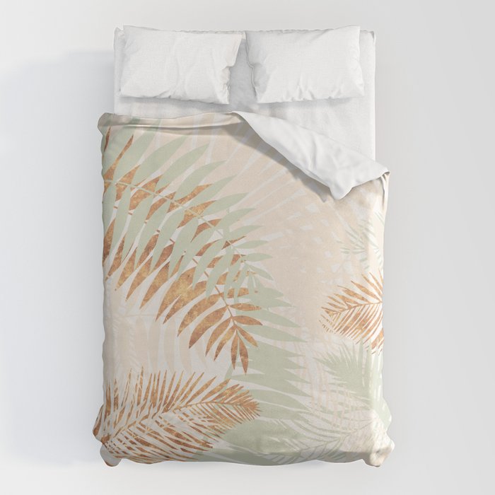 My blush and copper abstract Aloha Tropical Jungle Palm Garden Duvet Cover Gallery Image 6