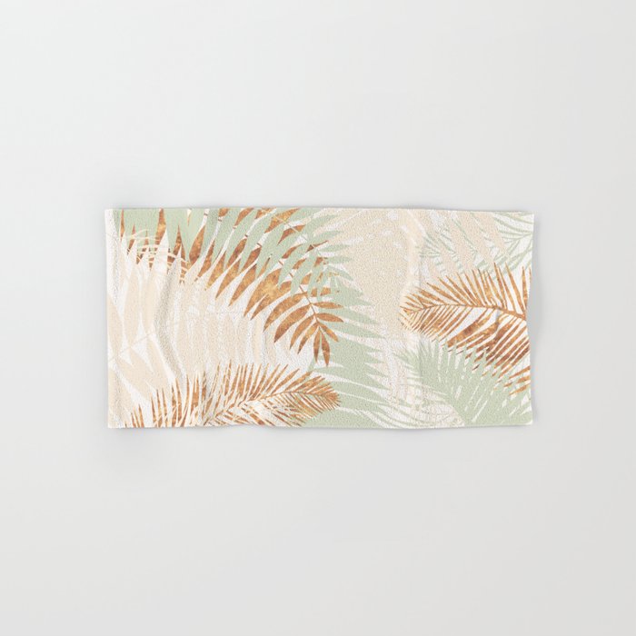 My blush and copper abstract Aloha Tropical Jungle Palm Garden Towels Gallery Image 1