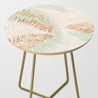 My blush and copper abstract Aloha Tropical Jungle Palm Garden Side Table Gallery Image 2