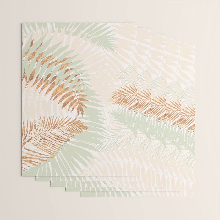 My blush and copper abstract Aloha Tropical Jungle Palm Garden Wrapping Paper Gallery Image 3