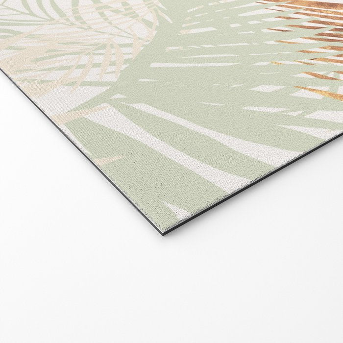 My blush and copper abstract Aloha Tropical Jungle Palm Garden Welcome Mat Gallery Image 2