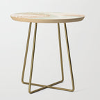 My blush and copper abstract Aloha Tropical Jungle Palm Garden Side Table Gallery Image 1