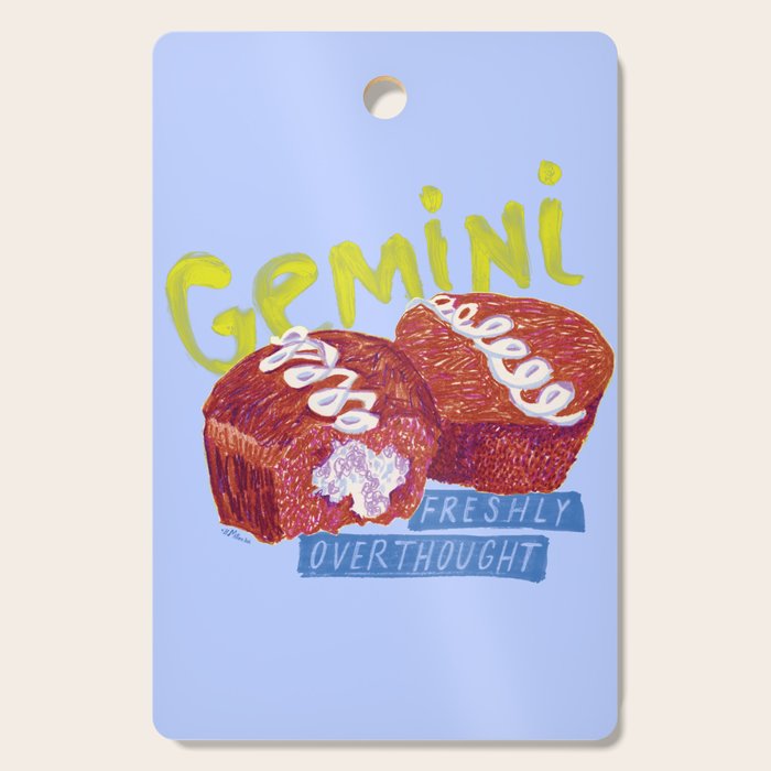 Gemini Twins in Lavender & Blue | Zodiac Series Cutting Board Gallery Image 1