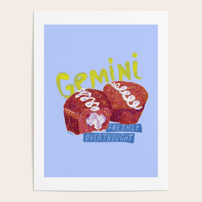 Gemini Twins in Lavender & Blue | Zodiac Series Poster Gallery Image 1
