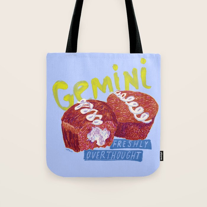 Gemini Twins in Lavender & Blue | Zodiac Series Tote Bag Gallery Image 1