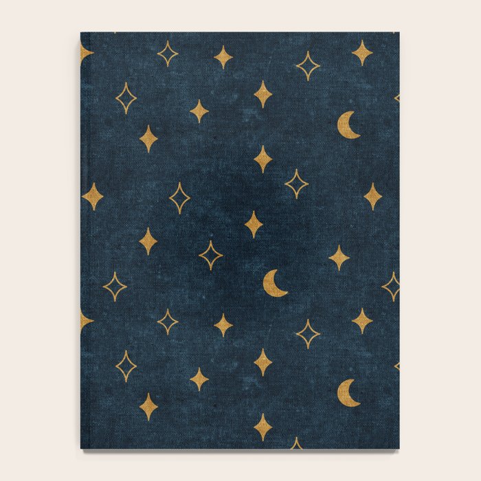 moon and stars - dark blue Notebook Gallery Image 4