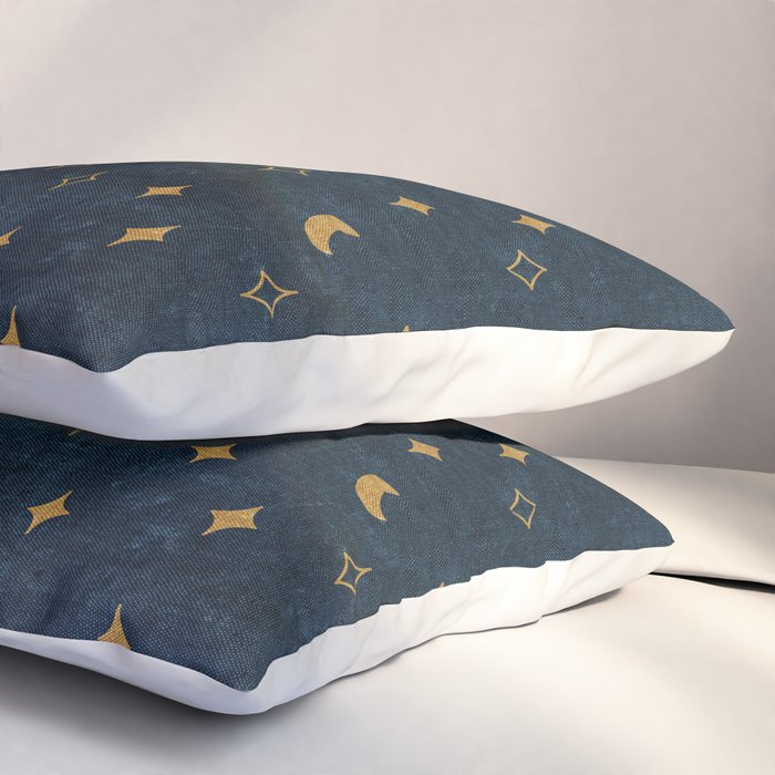 moon and stars - dark blue Pillow Sham Gallery Image 3