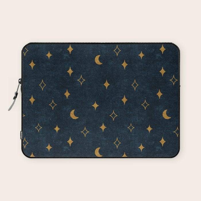 moon and stars - dark blue Laptop Sleeve