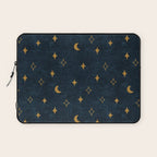 moon and stars - dark blue Laptop Sleeve Gallery Image 1