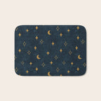 moon and stars - dark blue Bath Mat Gallery Image 1