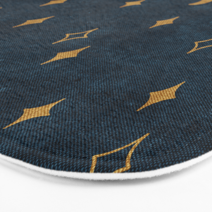 moon and stars - dark blue Bath Mat Gallery Image 3