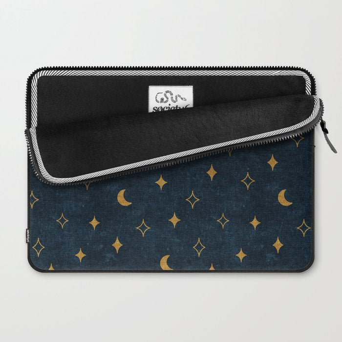 moon and stars - dark blue Laptop Sleeve Gallery Image 2