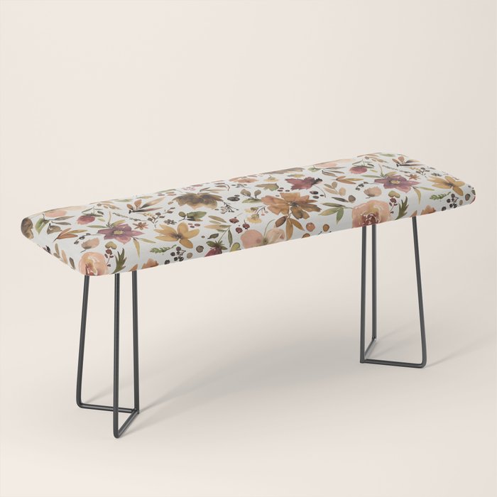 Harvest 2025 Artistic Autumn Floral Leaves Brown Bench Gallery Image 1