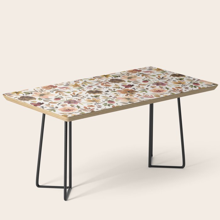 Harvest 2025 Artistic Autumn Floral Leaves Brown Coffee Table Gallery Image 1