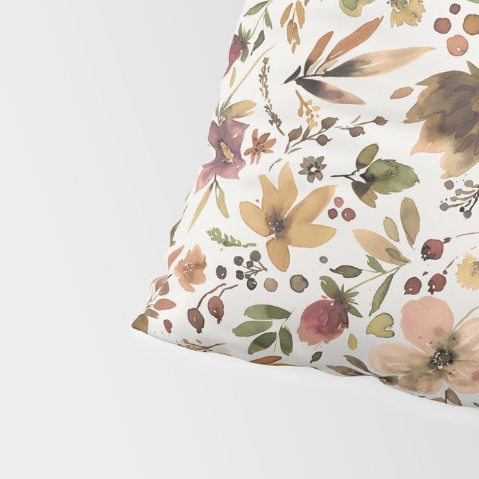 Harvest 2025 Artistic Autumn Floral Leaves Brown Pillow Sham Gallery Image 4