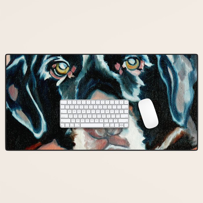 Daisy the Black Lab Dog Portrait Desk Mat Gallery Image 1