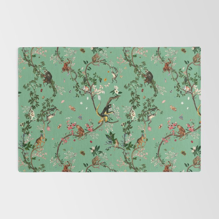 Monkey World Green Rug Gallery Image 2