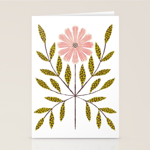 Blue Daisy Tile Stationery Card Gallery Image 2