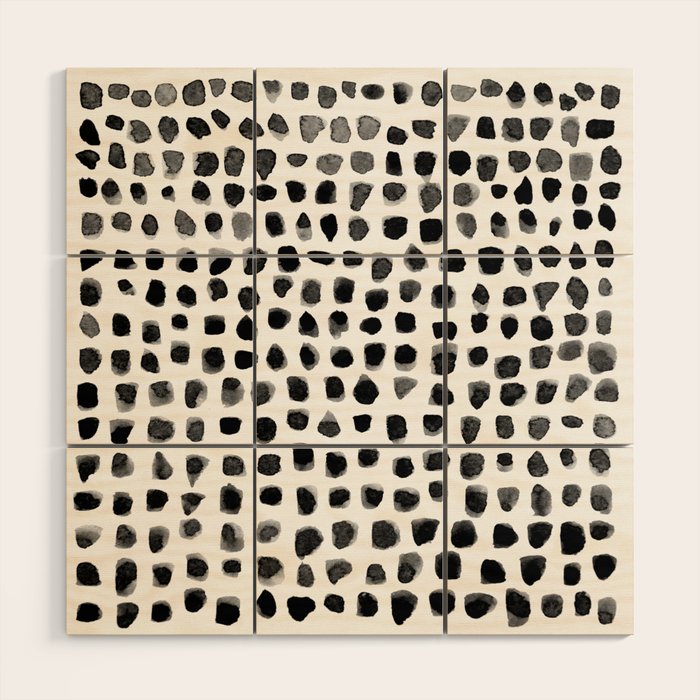 Dots (Black) Wood Wall Art Gallery Image 1