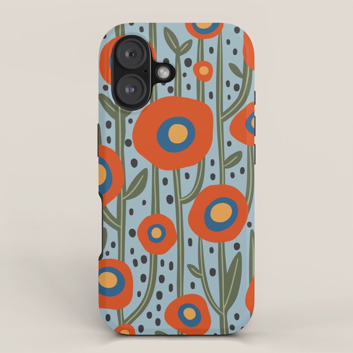 Flower Market Amsterdam, Modern Retro Flower Print iPhone Case