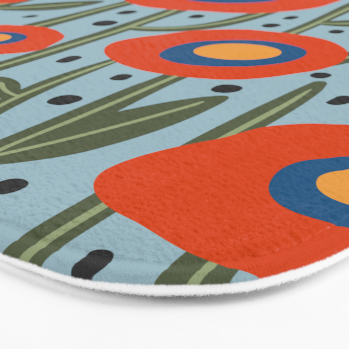 Flower Market Amsterdam, Modern Retro Flower Print Bath Mat Gallery Image 3