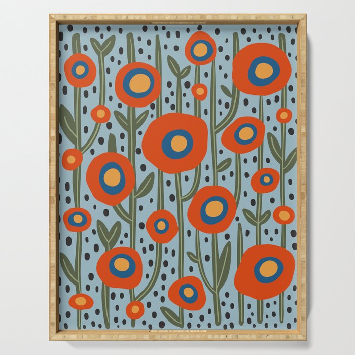 Flower Market Amsterdam, Modern Retro Flower Print Serving Tray Gallery Image 1