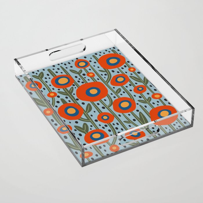Flower Market Amsterdam, Modern Retro Flower Print Acrylic Tray Gallery Image 1