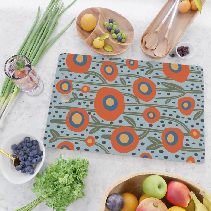 Flower Market Amsterdam, Modern Retro Flower Print Cutting Board Gallery Image 2
