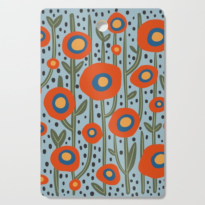 Flower Market Amsterdam, Modern Retro Flower Print Cutting Board Gallery Image 1