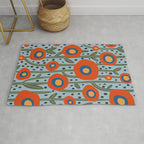 Flower Market Amsterdam, Modern Retro Flower Print Rug Gallery Image 1