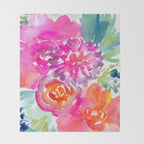 preppy flowers N.o 4 Throw Blanket Gallery Image 2