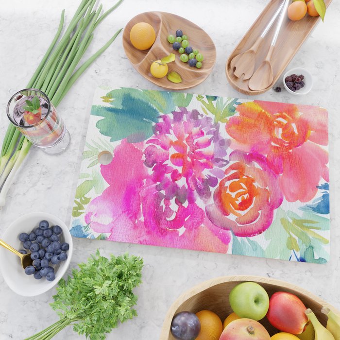 preppy flowers N.o 4 Cutting Board Gallery Image 2