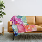 preppy flowers N.o 4 Throw Blanket Gallery Image 1