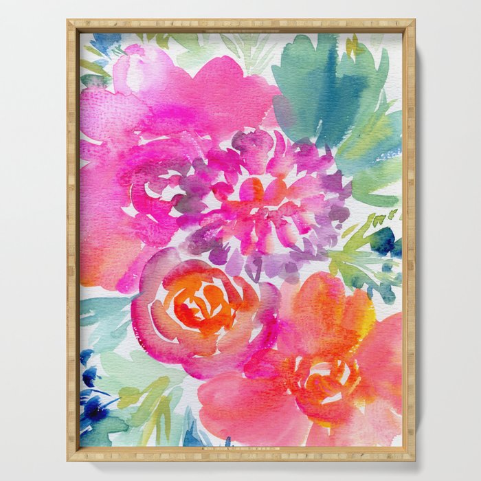 preppy flowers N.o 4 Serving Tray Gallery Image 1