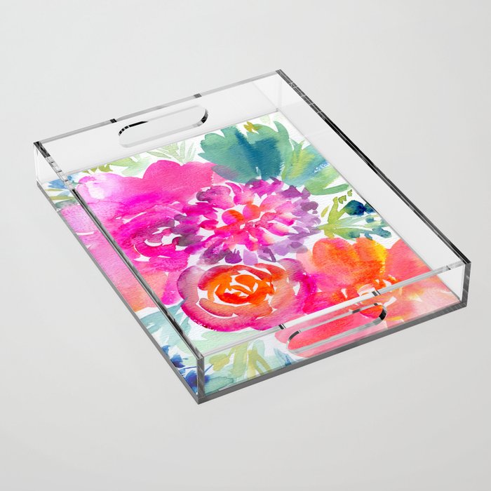 preppy flowers N.o 4 Acrylic Tray Gallery Image 1