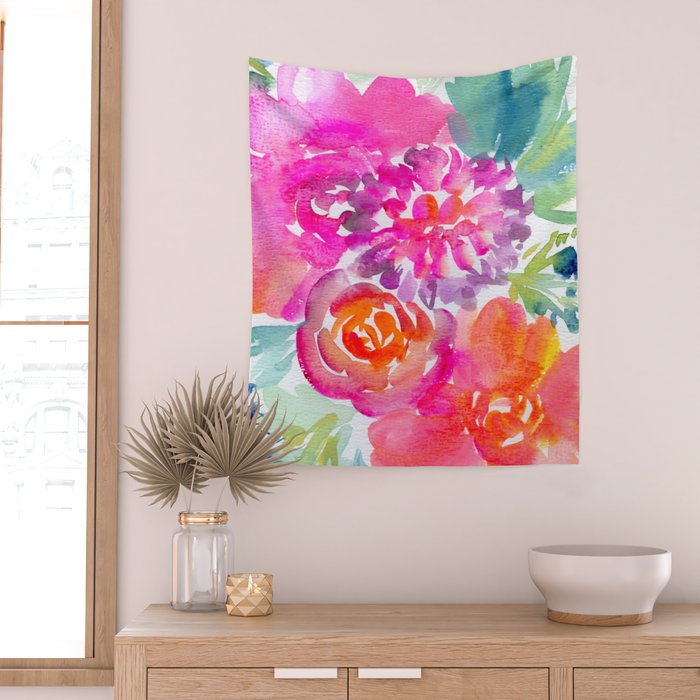 preppy flowers N.o 4 Wall Tapestry Gallery Image 2
