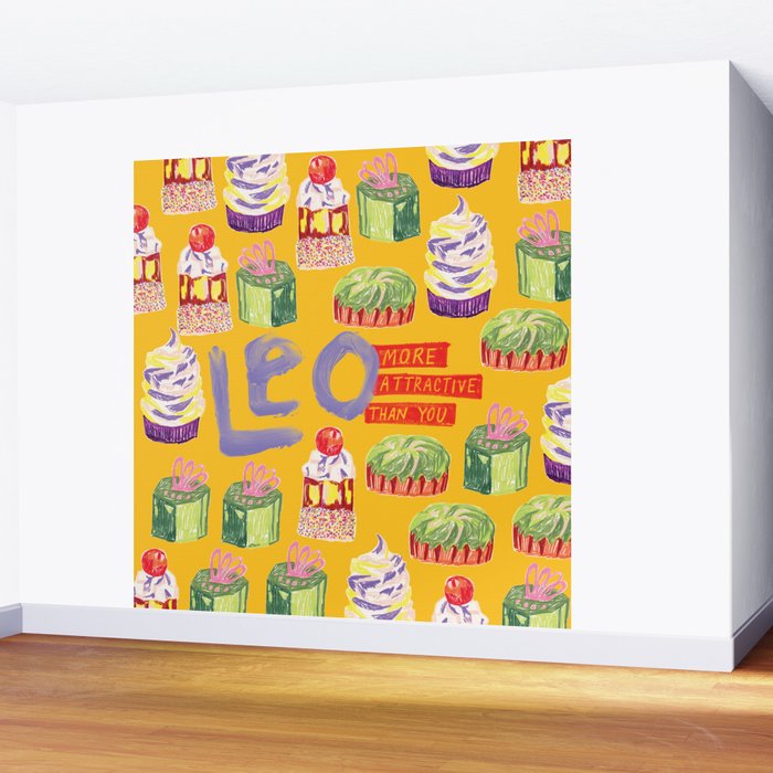 Leo Birthday Treats in Orange | Zodiac Series Wall Mural Gallery Image 2