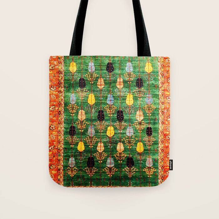 Q'ashqai Tribal Persian Rug Print Tote Bag Gallery Image 1
